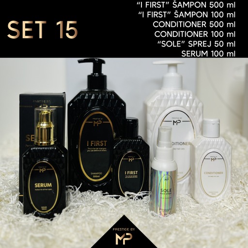 Prestige by MP I FIRST 500ML CONDITIONER 500ML I FIRST 100ML CONDITIONER 100ML SERUM 100ML SOLE 50ML